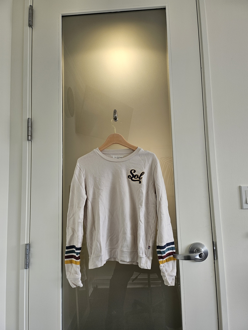 Sol Angeles Cream Sweatshirt And Joggers with Stripes Size Medium - Picture 3 of 7